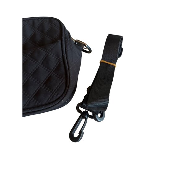 Floless Limited Edition Design Quilted Black Crossbody Bag Adj Strap Zip Close - Picture 3 of 5